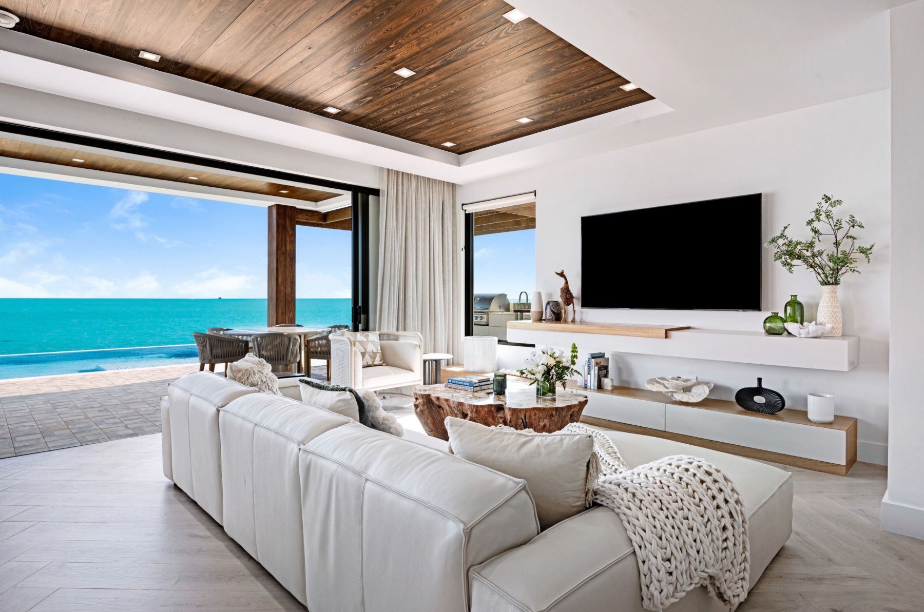 Open living area with ocean views